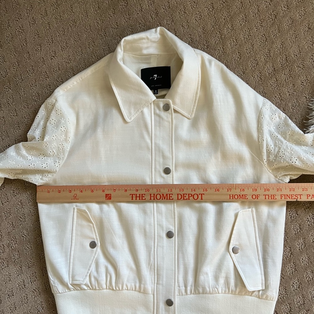 NWOT 7 for all Mankind Bomber Eyelet Jacket - Picture 6 of 10